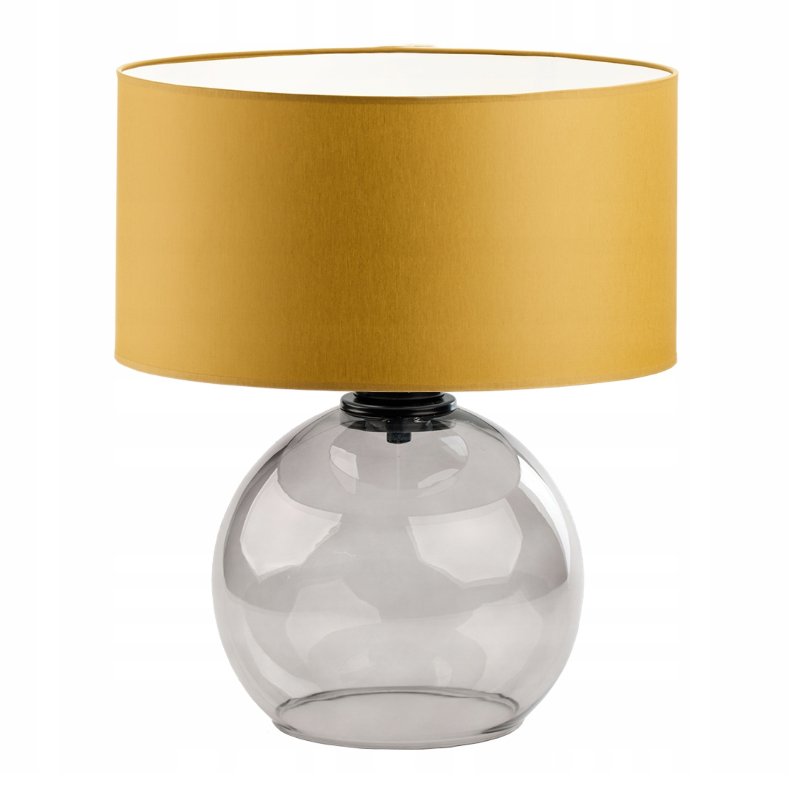 Lampka nocna na biurko lampa biurkowa szklana LED z abażurem walec 30cm PIENA