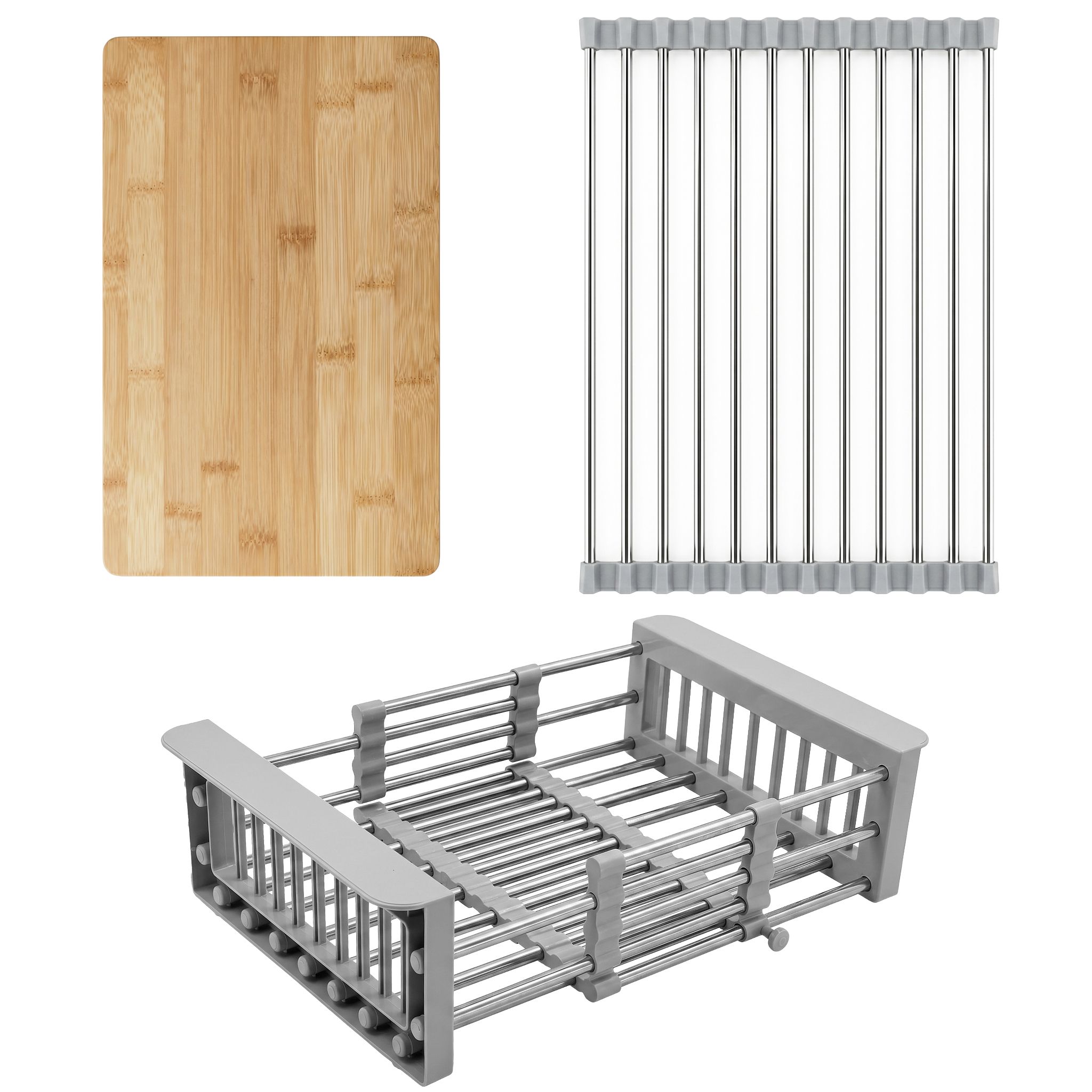 Rea Set Accesorii Pentru Chiuvetă De Bucătărie 3 Piese Grey | Leroy Merlin