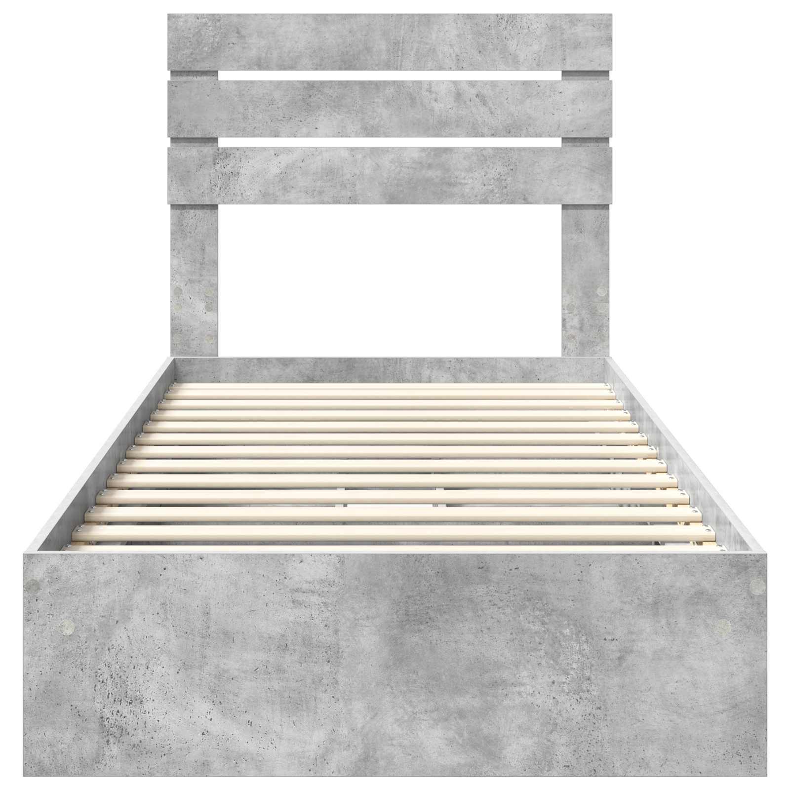 Lit de rangement Gris béton 90 x 190 cm panneau de bois - 8