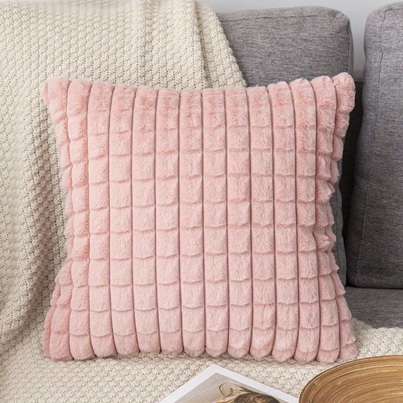 2 Federe Per Cuscino 45x45 Cm In Finta Pelliccia Fucsia Con Motivo Floreale Rosa – Morbide E Con Cerniera