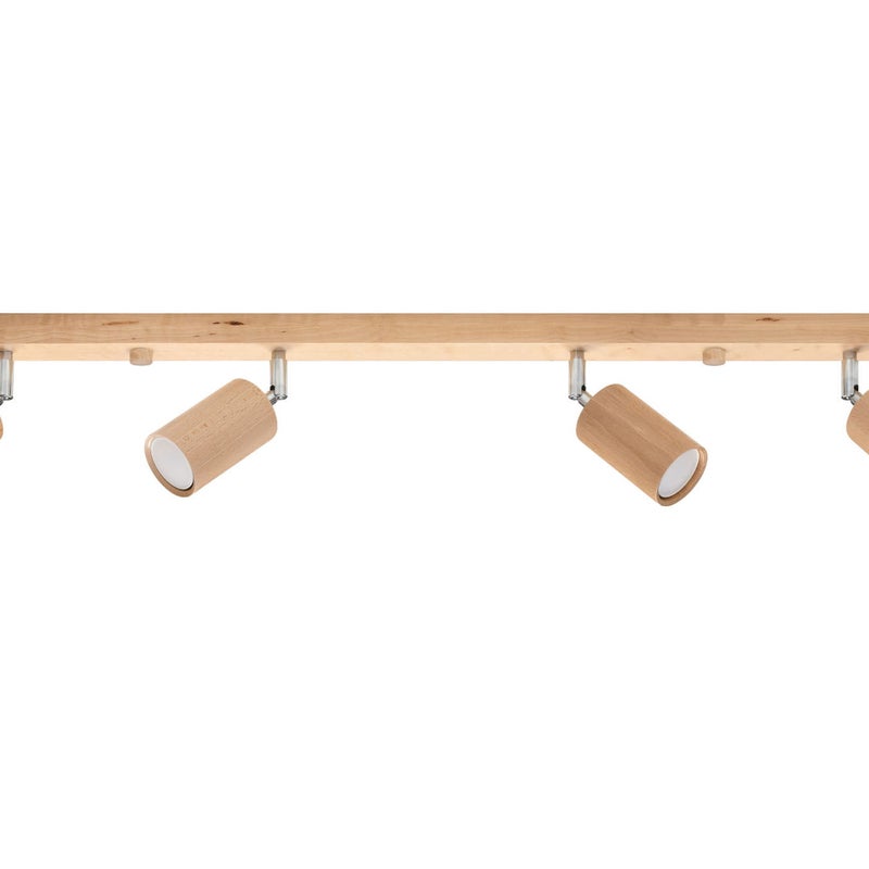 Reflektor sufitowy spot natynkowy Berg listwa jasne drewno-chromowany 4xGU10x40W wym: 5 x 80 cm metal Sollux Lighting