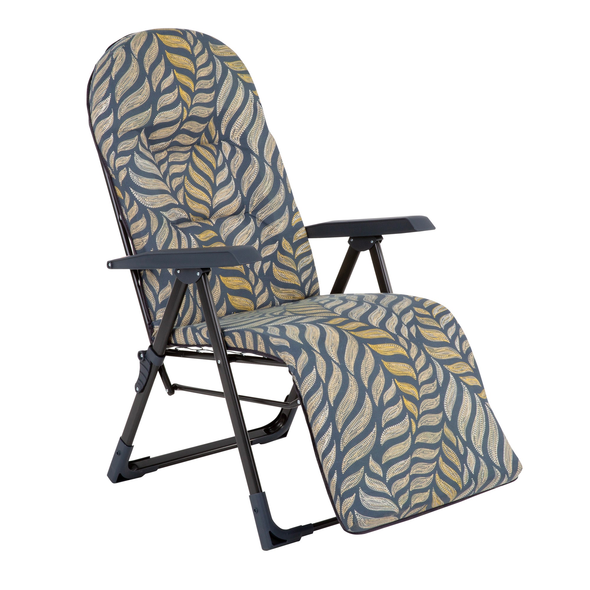 Fotel ogrodowy rozkładany Galaxy Plus z podnóżkiem szary/żółty Patio