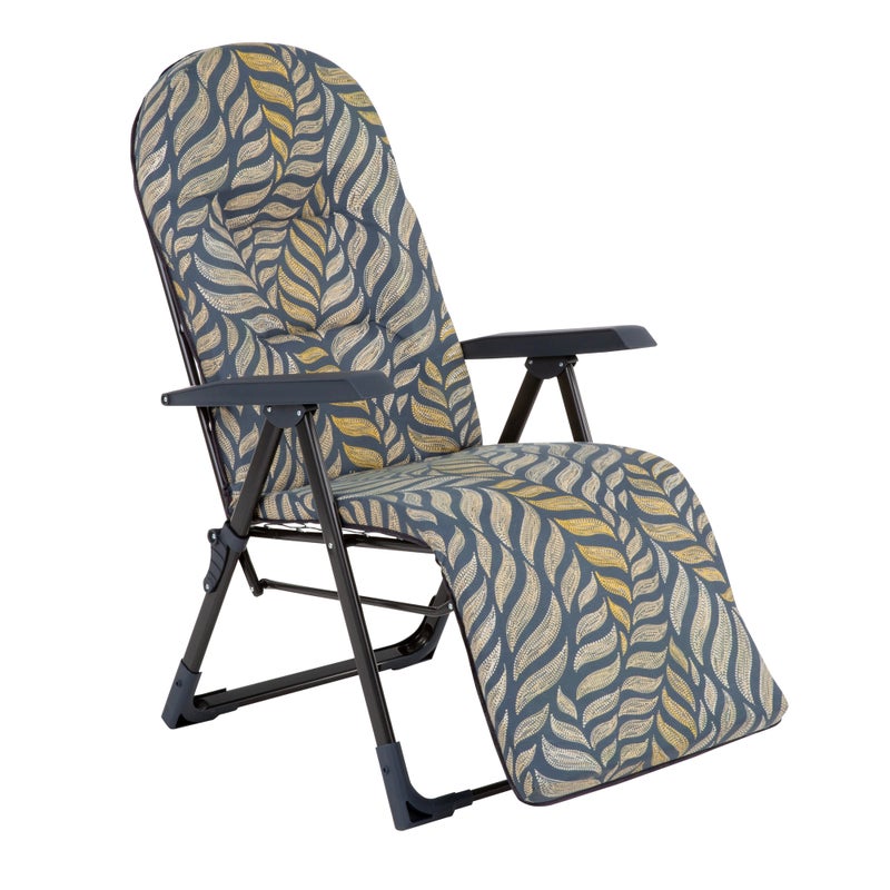 Fotel ogrodowy rozkładany Galaxy Plus z podnóżkiem szary/żółty Patio