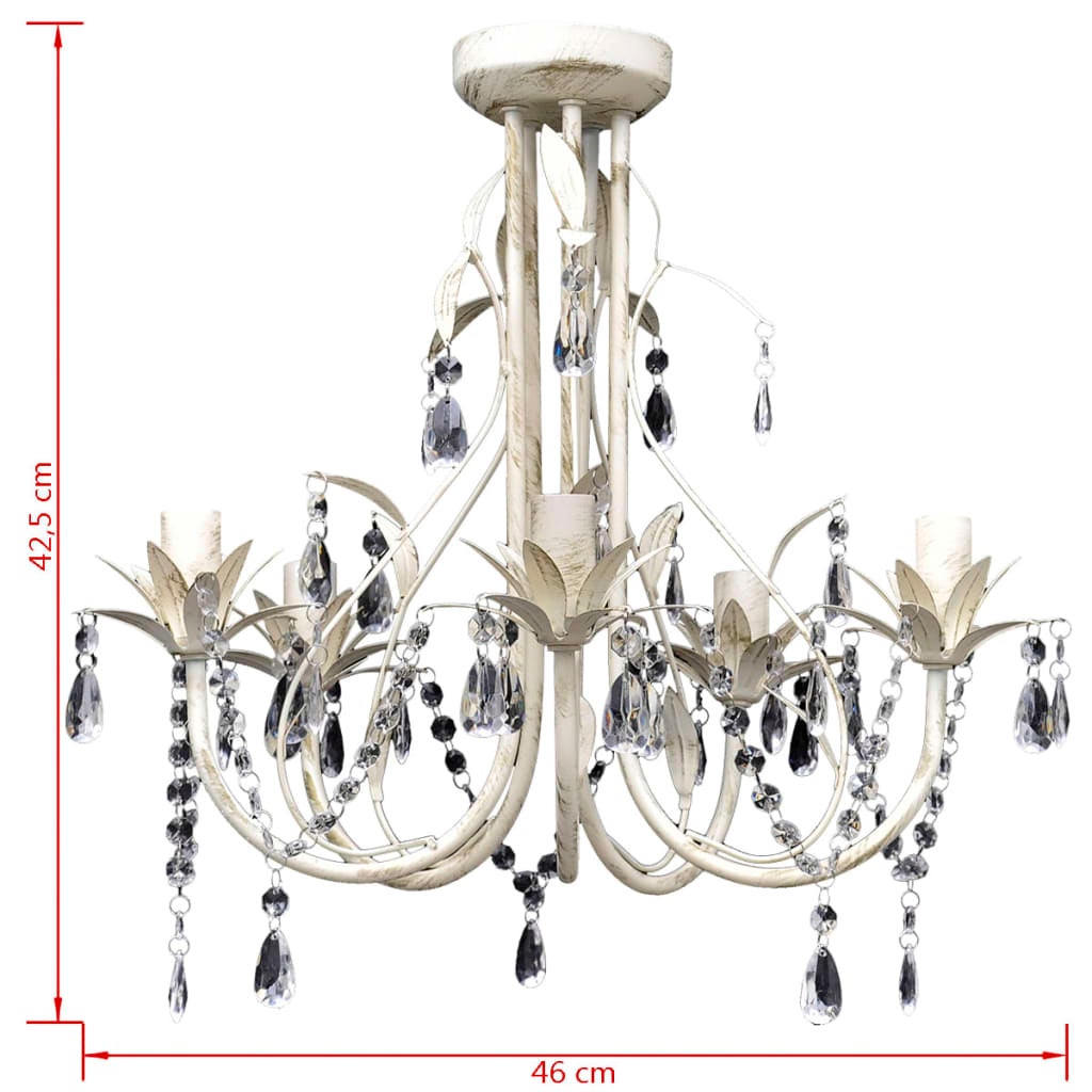 vidaXL Lustre suspendu en cristal 5 douilles d'ampoule - 6