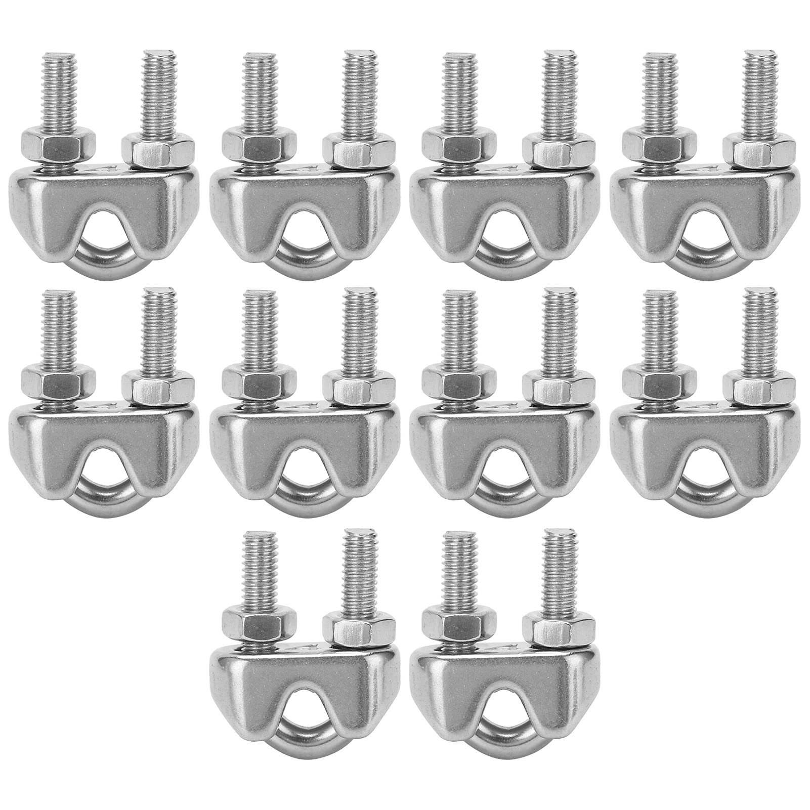Abrazaderas De Cable De Acero Inoxidable M5 - Pack De 10 Unidades, Para Sujetar Cables De Hasta 5 Mm De Diámetro