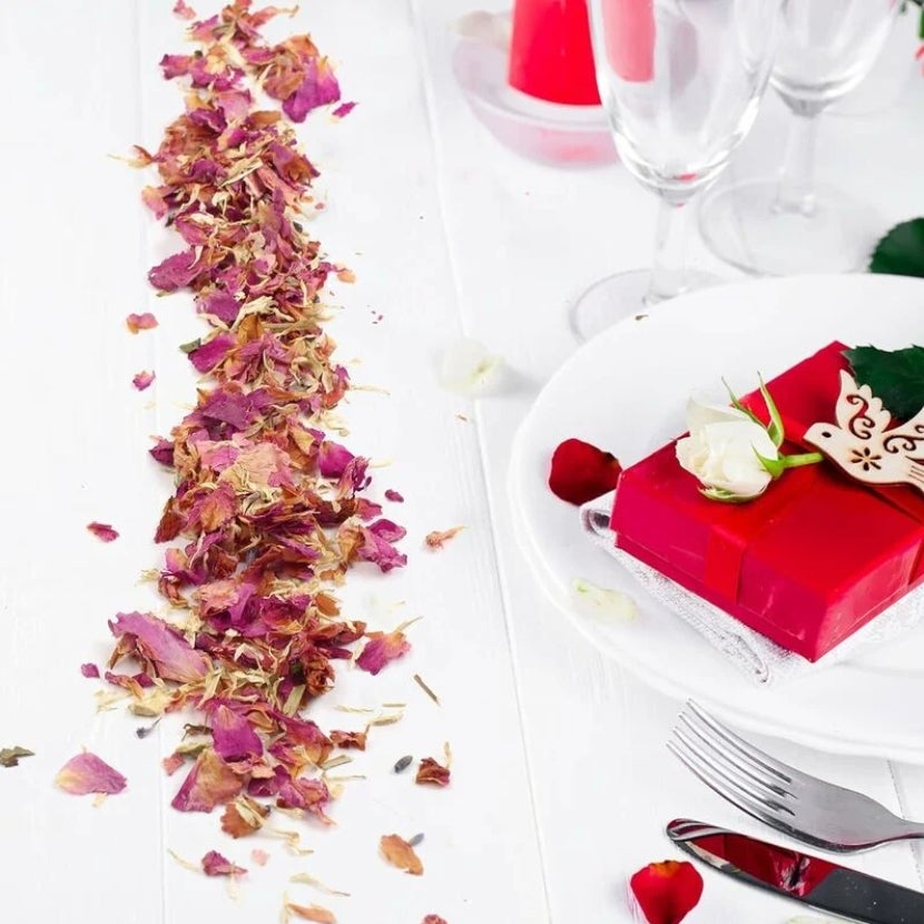 5 paquets de confettis de mariage, fabriqués à partir de roses séchées , pétales de roses pour la décoration de la fête de mariage. - 5