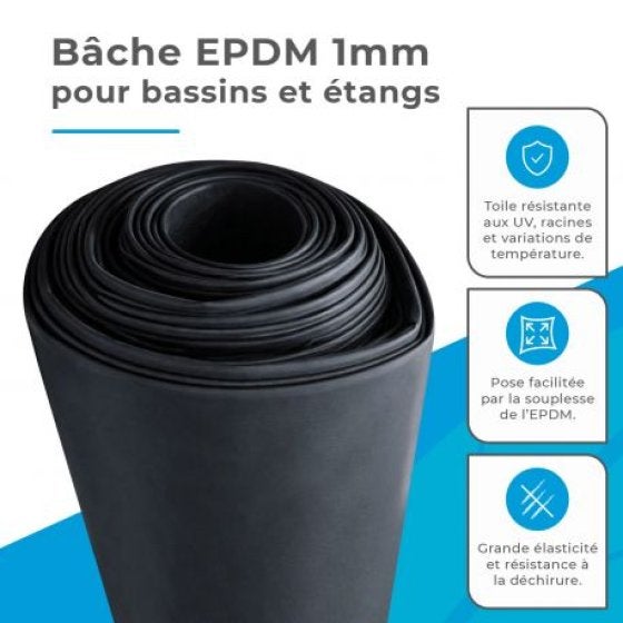 Bâche EPDM 1mm 4.2x3m (12.6m²) - 3
