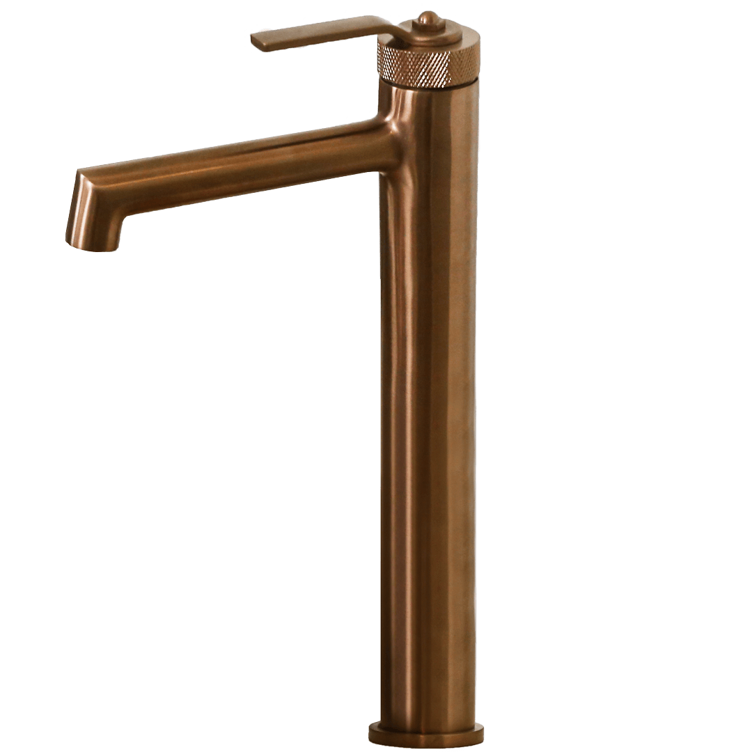 Molette bateria umywalkowa wysoka szczotkowana miedź