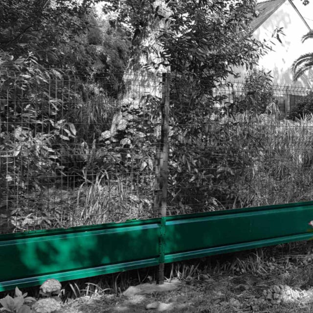 Plaque soubassement verte en acier galvanisé - 50cm - pour poteau en H/à encoche