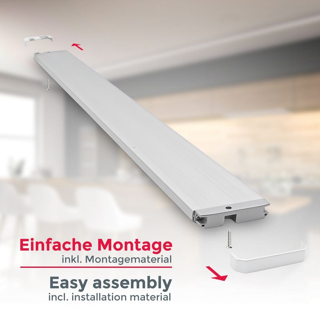 Lampe LED sous-meuble - avec interrupteut- lumière chaude 3.000K - LED 10W 1.100lm - IP20 - dimensions 575x50x13mm - B.K.Licht - 8