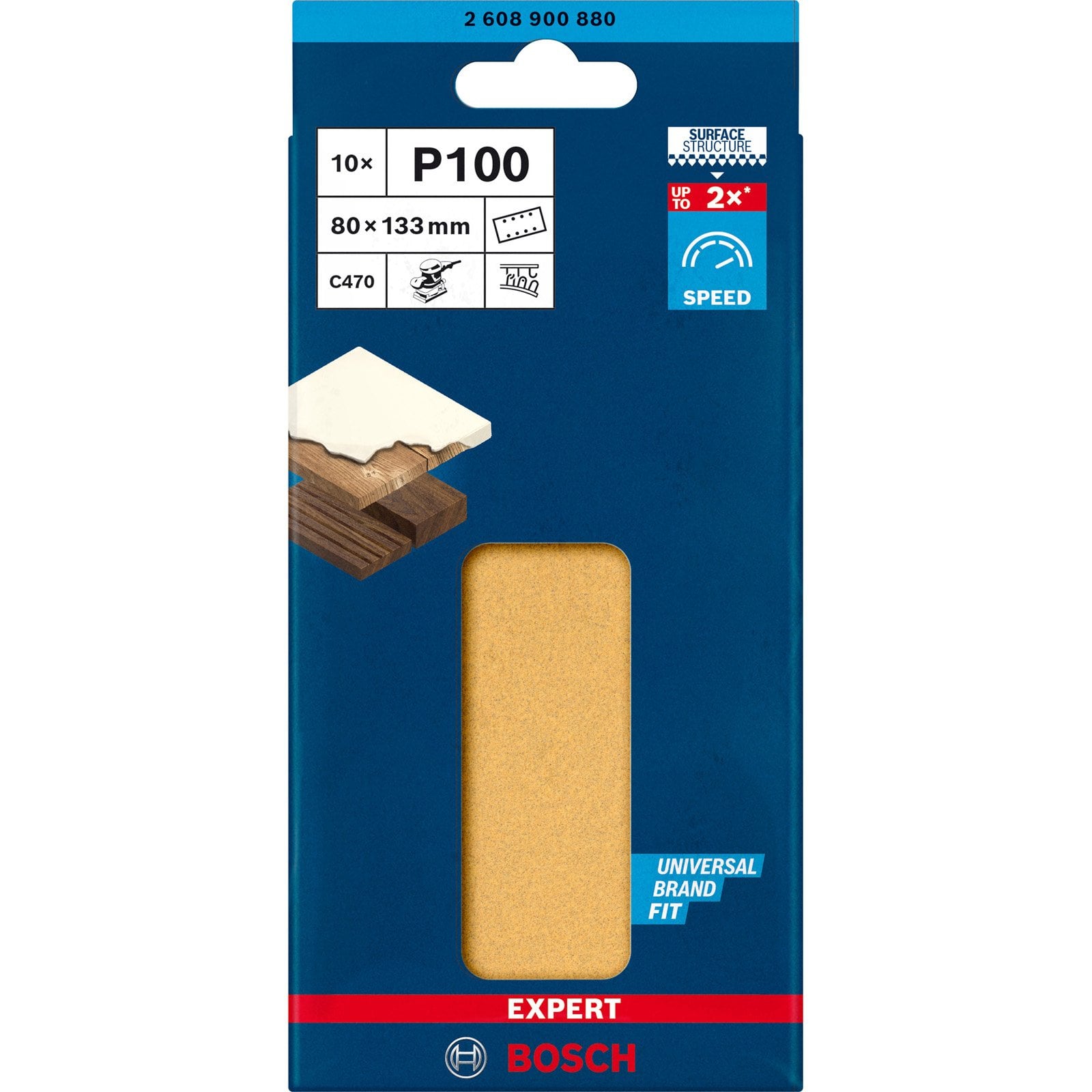 Bosch Accessories EXPERT C470 2608900880 Papier abrasif pour ponceuse vibrante perforé Grain 100 (L x l) 133 mm x 80 mm - 7
