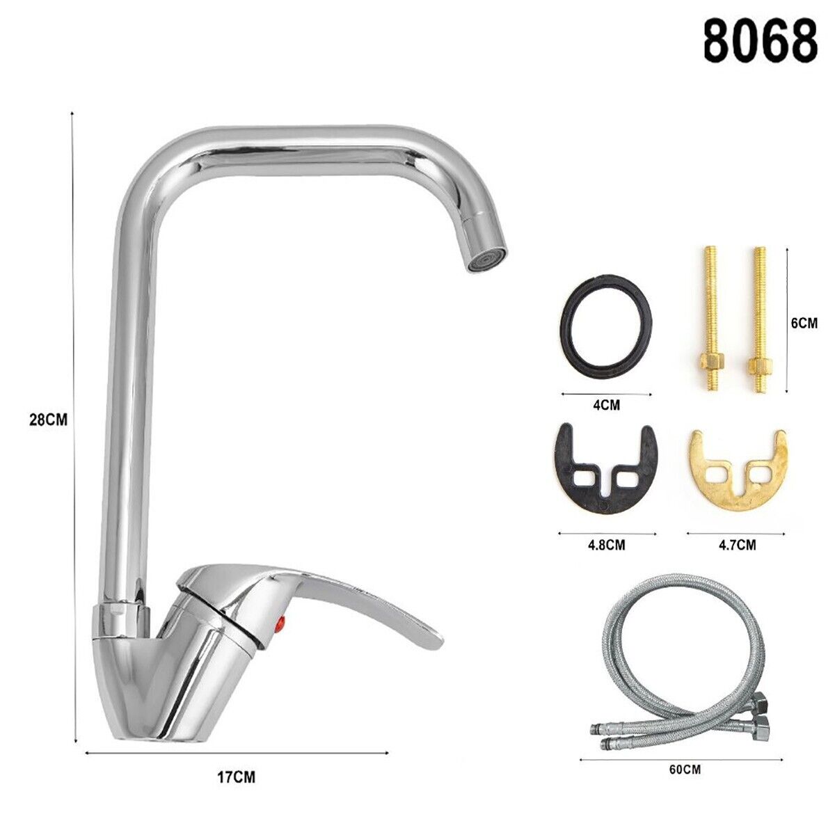 Mélangeur Antique à Bec Haut Pour évier De Cuisine – Finition Chromée JH-1693
