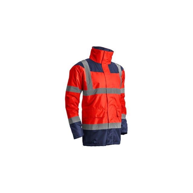 Parka matelassée HV Keta rouge et marine - Coverguard - Taille L