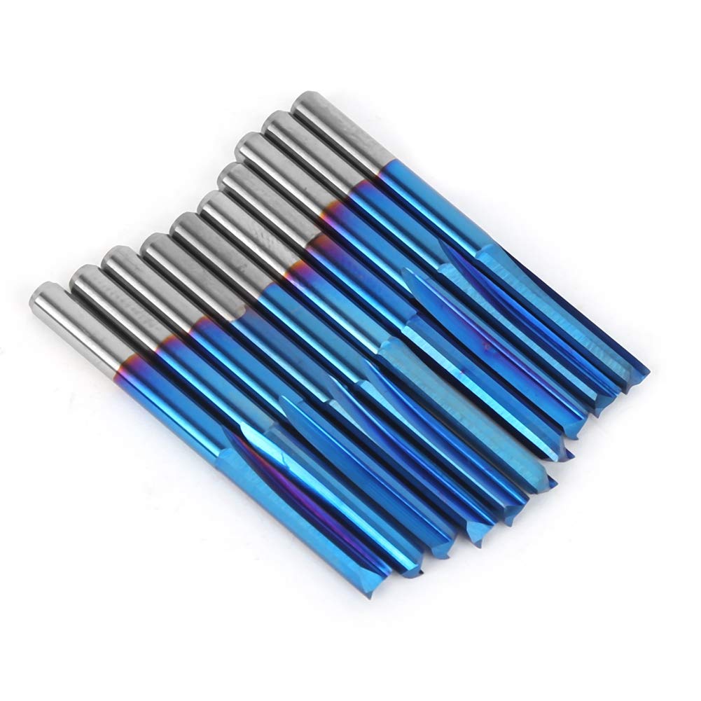 Lot De 10 Fraises Bout Sphérique Walfront Double Cannelure 1/8" Acier Tungstène Pour CNC Bois