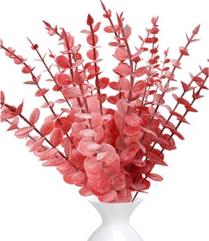 10 Rami Di Eucalyptus Artificiali, 28 Cm, Finti Fiori Verdi In Plastica, Per Decorazione Casa, Giardino, Matrimonio, Composizioni Fai Da Te - 5