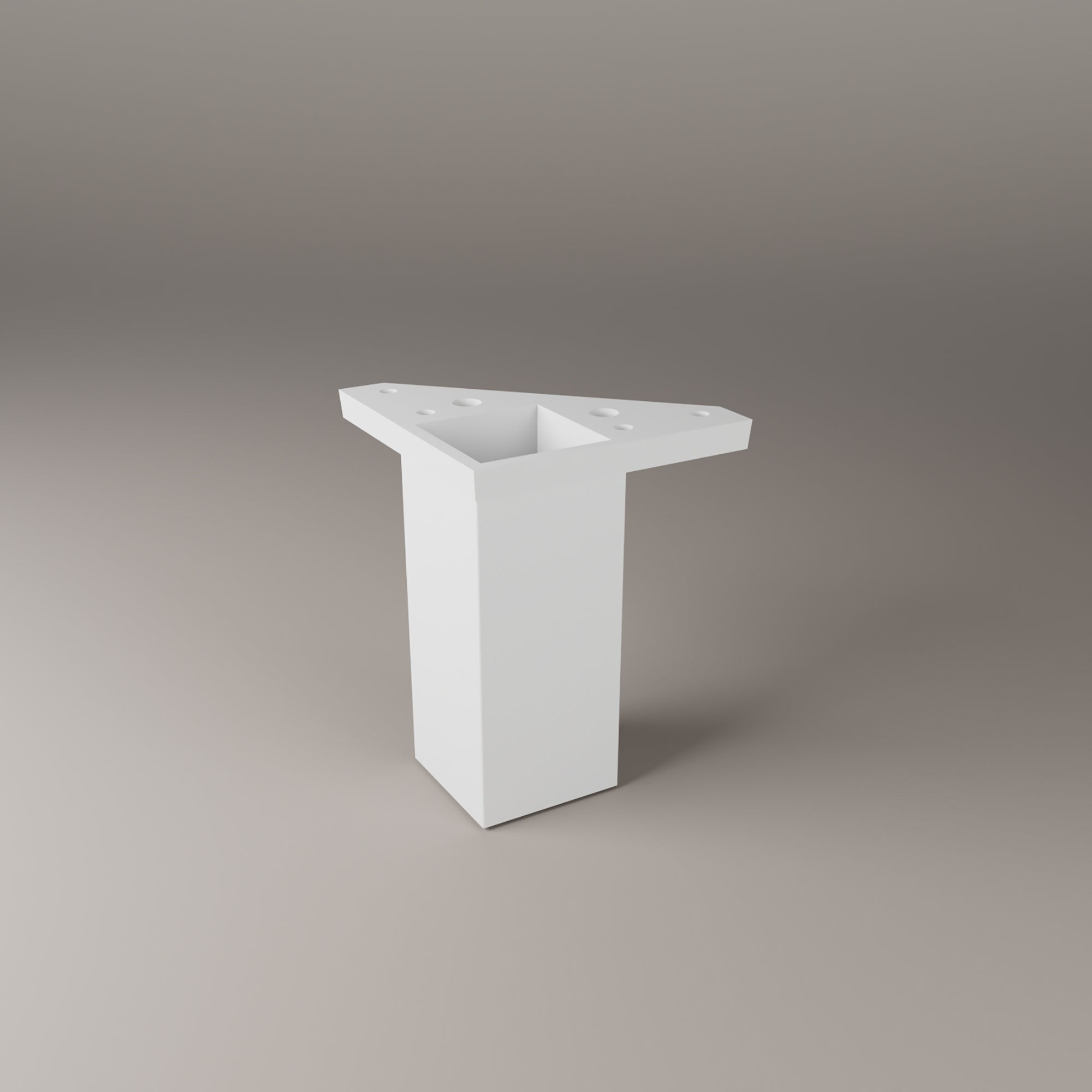 4 Pièces Pied de meuble avec Plaque de Montage - Pour le table, lit, chaises - Plastiqué ABS - Hauteur: 10 cm - Couleur: Blanc - Ne comprend pas les - 3