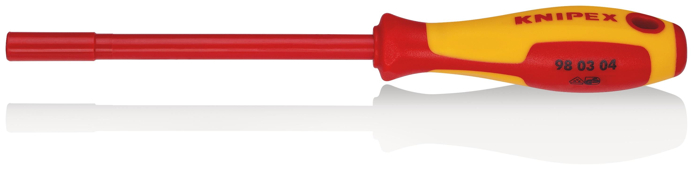 Knipex Chiave a Bocca Esagonale con Impugnatura Giraviti Brunita, Impugnatura Isolante, in Materiale Bicomponente, Collaudato Vde 230 Mm 98 03 04