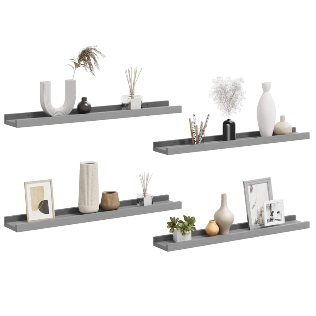 Étagères murales 4 pcs Gris 60x9x3 cm vidaXL - 5