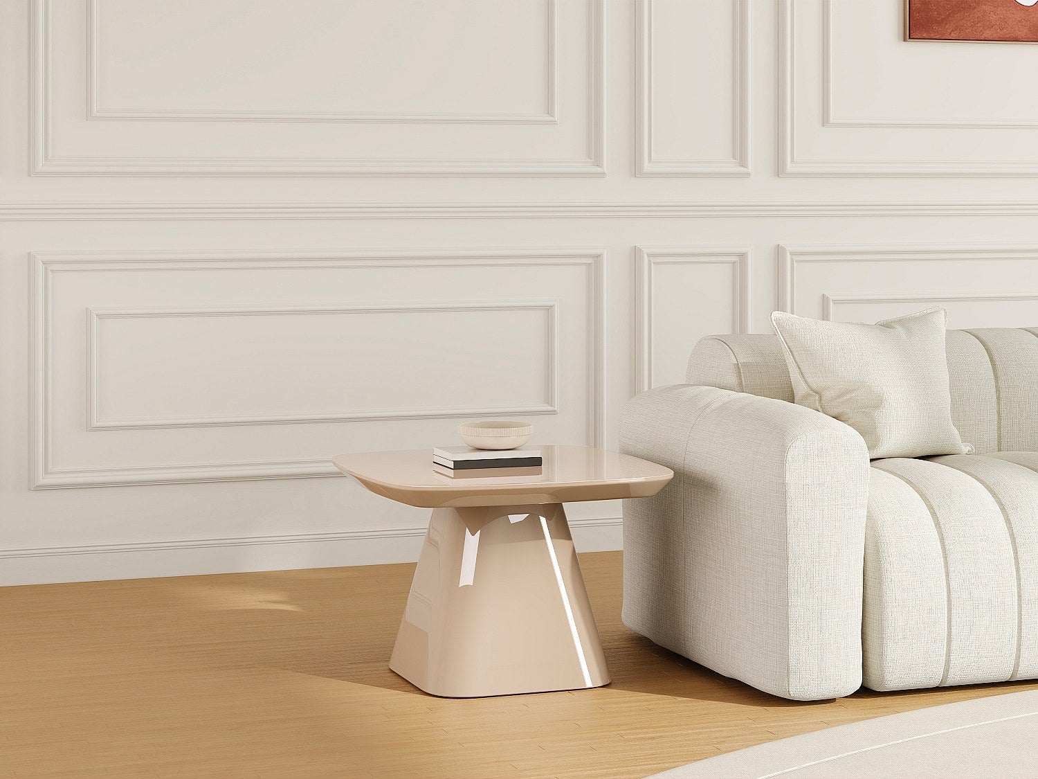 Stolik pomocniczy z MDF - Lakierowany taupe - NATAZA