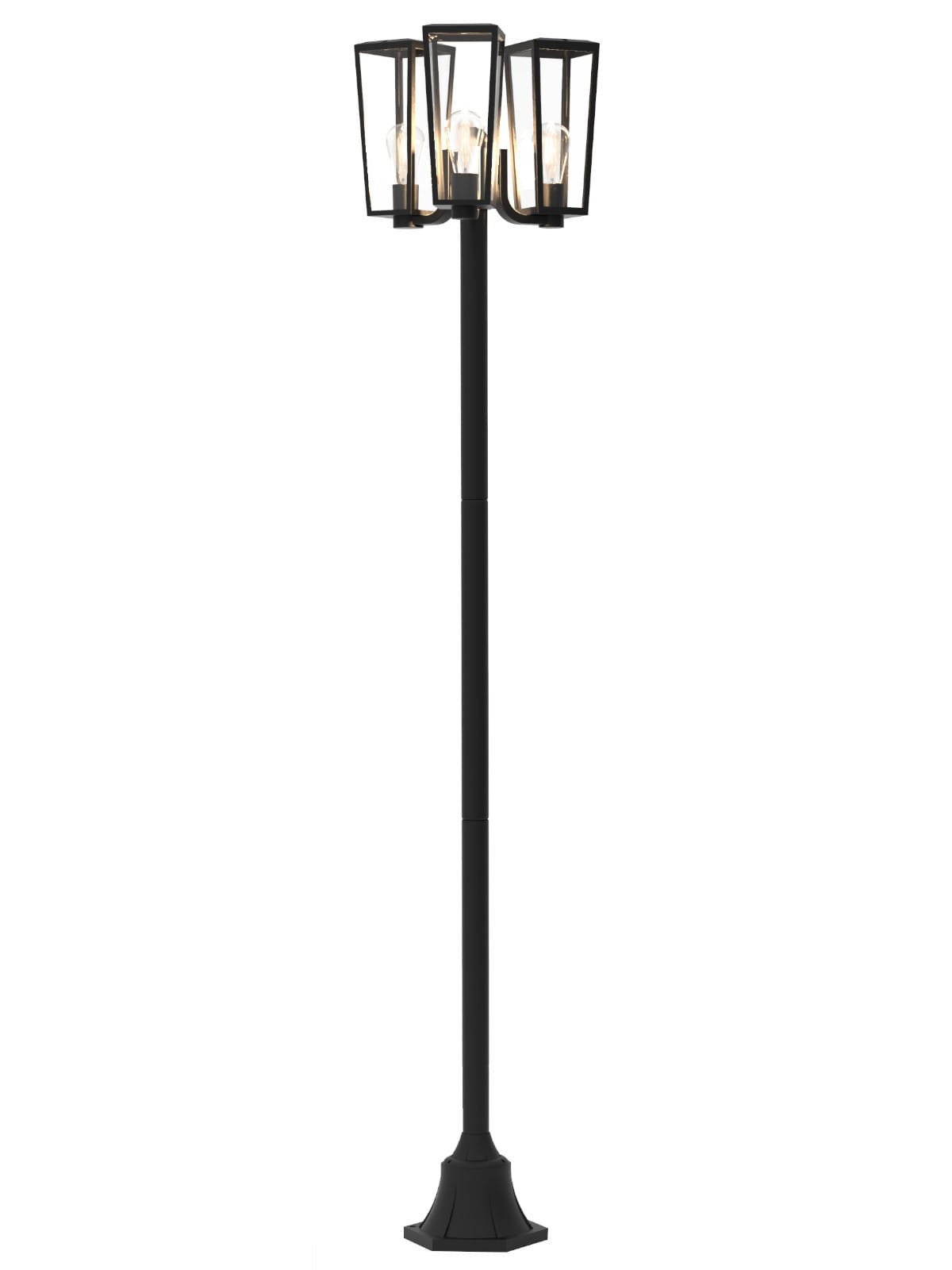 Latarnia ogrodowa Pine czarno-biała 3xE27x40W IP44 wym: 198,6 x 42 x 42 cm aluminium Lutec