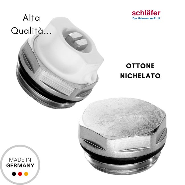 Kit Universale Per Radiatori In Alluminio Diametro 1" X 1/2 Con Valvolina Di Sfiato - Foto 3