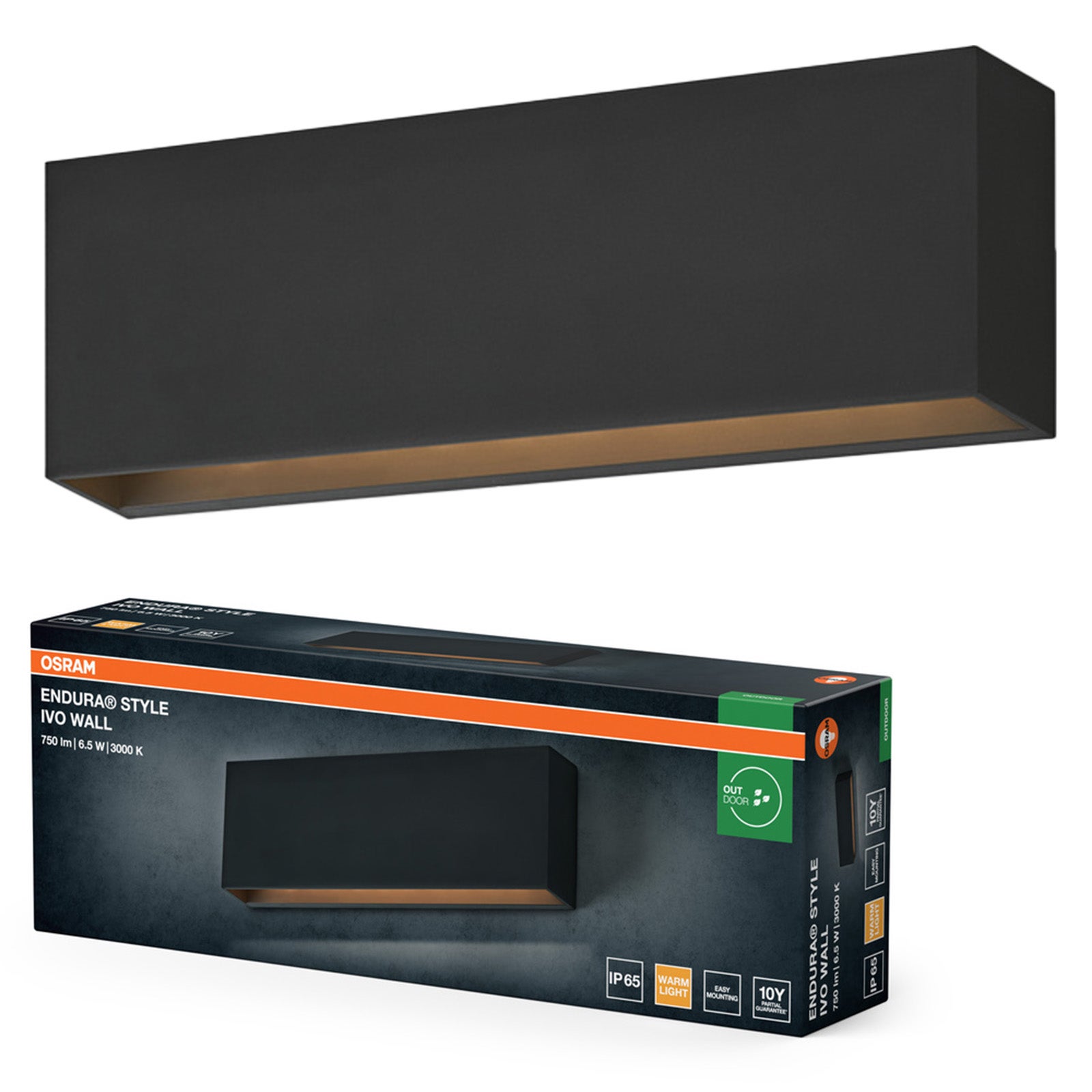 Kinkiet Ogrodowy Osram Lampa Elewacyjna Zewnętrzna LED 6.5W 400lm 3000K Ciepła biel Szary IP65 1 szt.