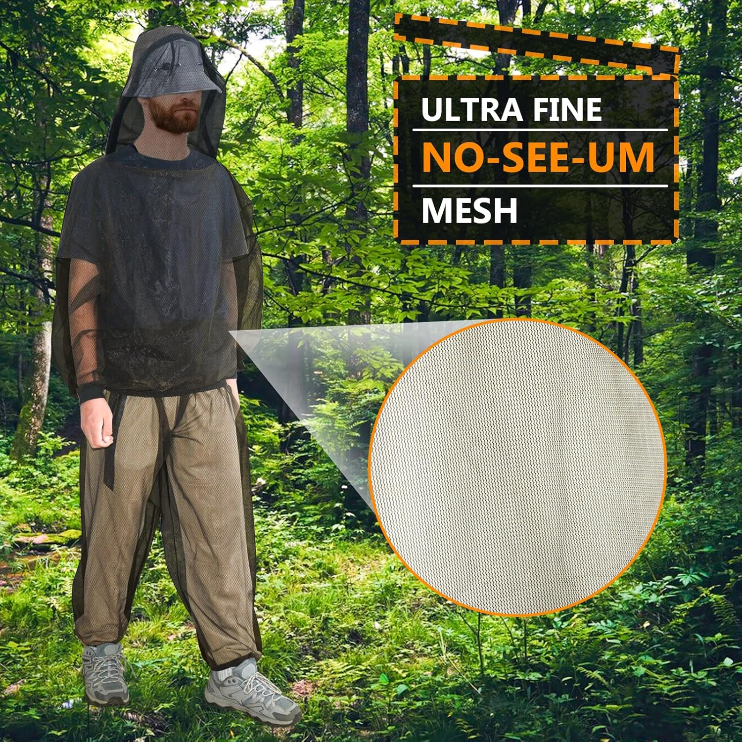 Tenue de Protection Contre les Moustiques, Pantalon et Veste en Maille pour Insectes avec Capuche - 5