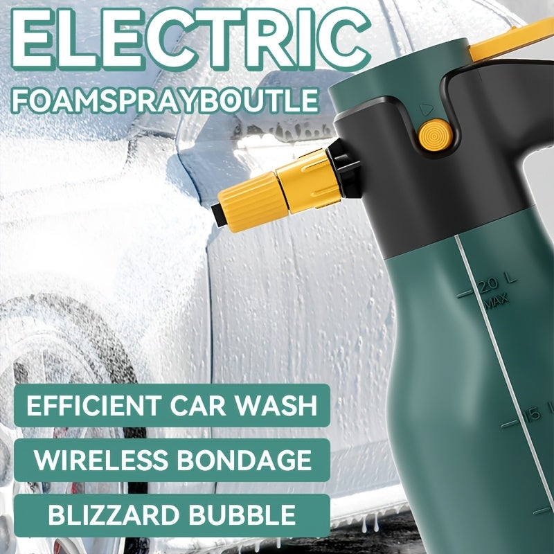 Pulvérisateur électrique à mousse de 2L, pistolet de nettoyage haute pression, arrosoir grande capacité, convient aux voitures, jardins et terrasses. - 3