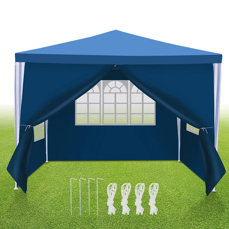 Gazebo Da Giardino 3x6 M – Impermeabile, In PE 100 G/m², Resistente Ai Raggi UV, Con 6 Lati E Telo Con Cerniera