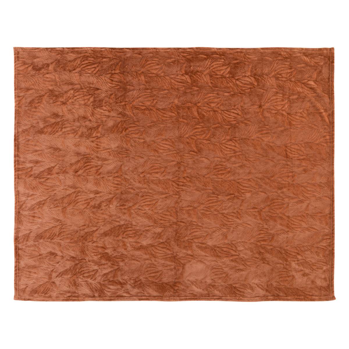 Plaid flanelle Roy terracotta 125x150cm - Atmosphera créateur d'intérieur - 5