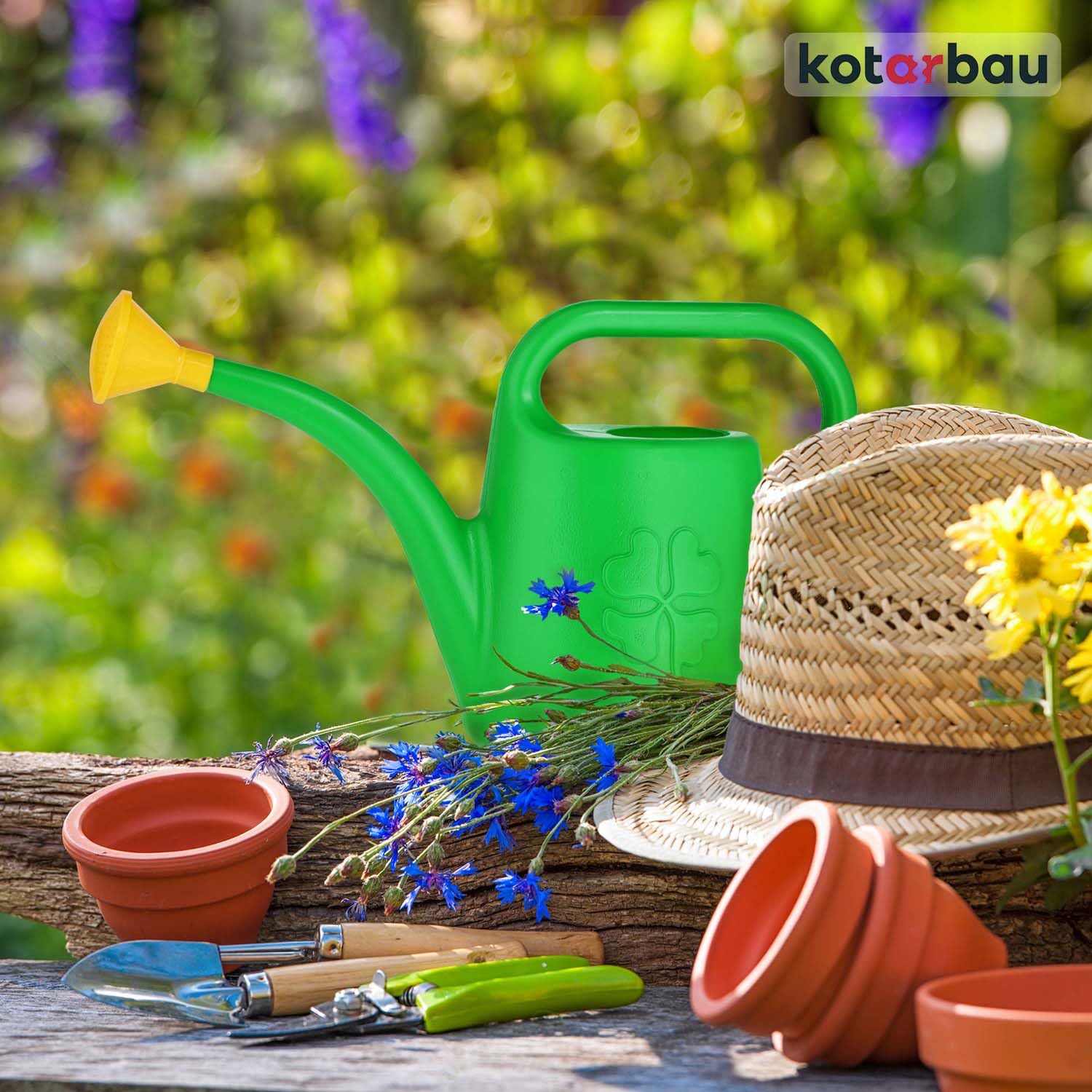 Konewka Ogrodowa Plastikowa - 1,8 L - Konewka do Ogrodu z Sitkiem - Podlewanie Roślin - Zielona KOTARBAU - 4
