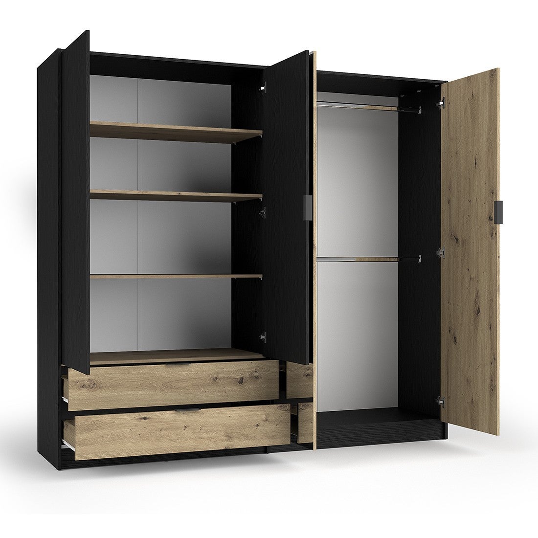 Armoire MELODY - design moderne avec miroir et multiples espaces de rangement - 2