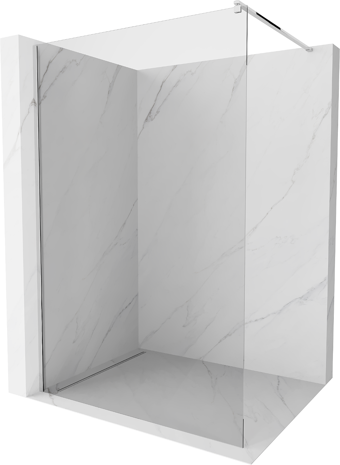 Mexen Kioto ścianka prysznicowa Walk-in 55 x 200 cm, transparent 8 mm, chrom - 800-055-101-01-00