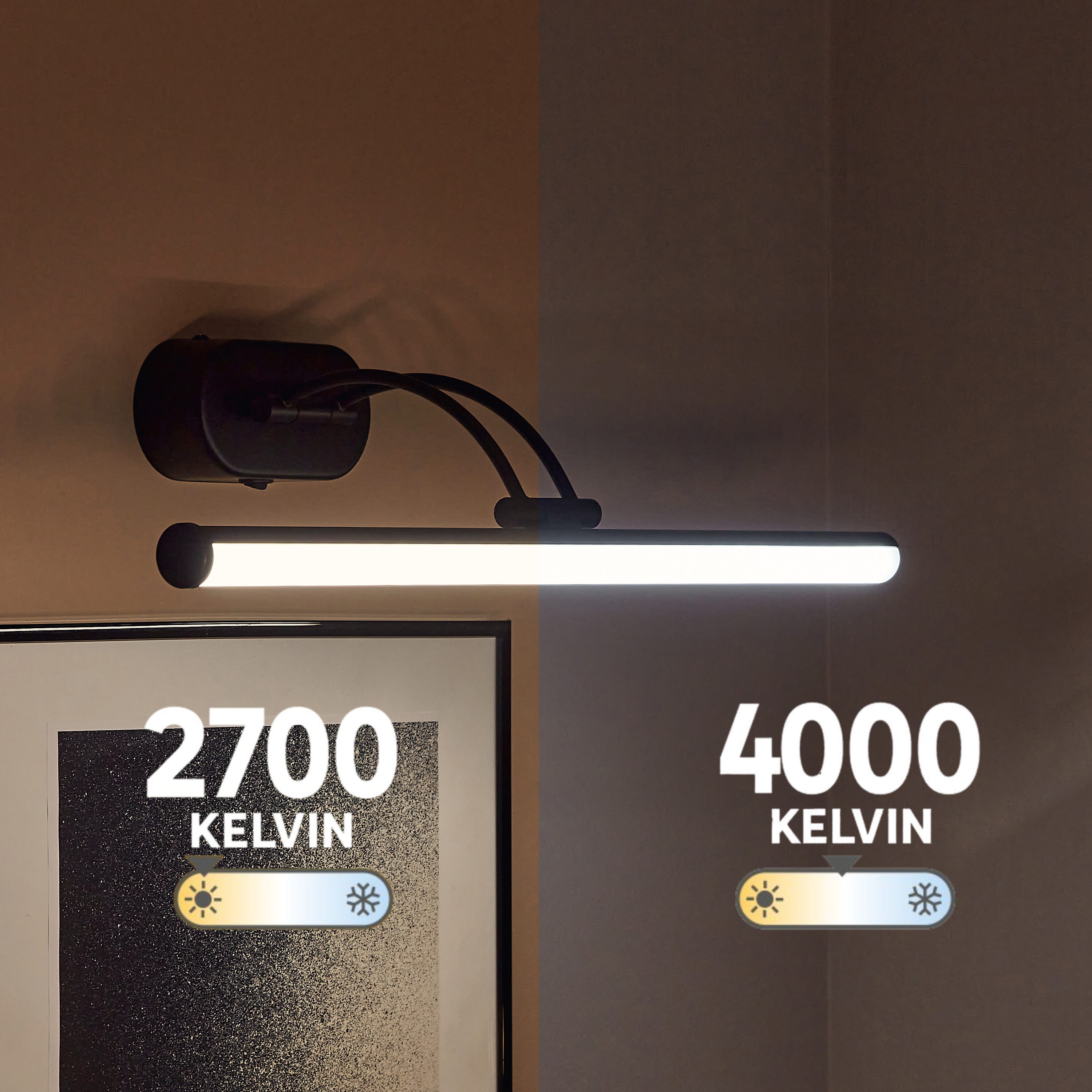 INSPIRE - Lampada da parete a LED MADZI - LED integrato 1200 LM - Da 3000 a 4000 K - Metallo nero - 7