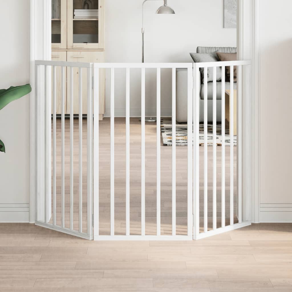 Barrière De Sécurité Pour Chien SOARS 204x60 Cm - 4 Panneaux Pliables En Bois MDF, Stable Sans Installation | Pour Escalier, Porte, Salon (Marron) - 6