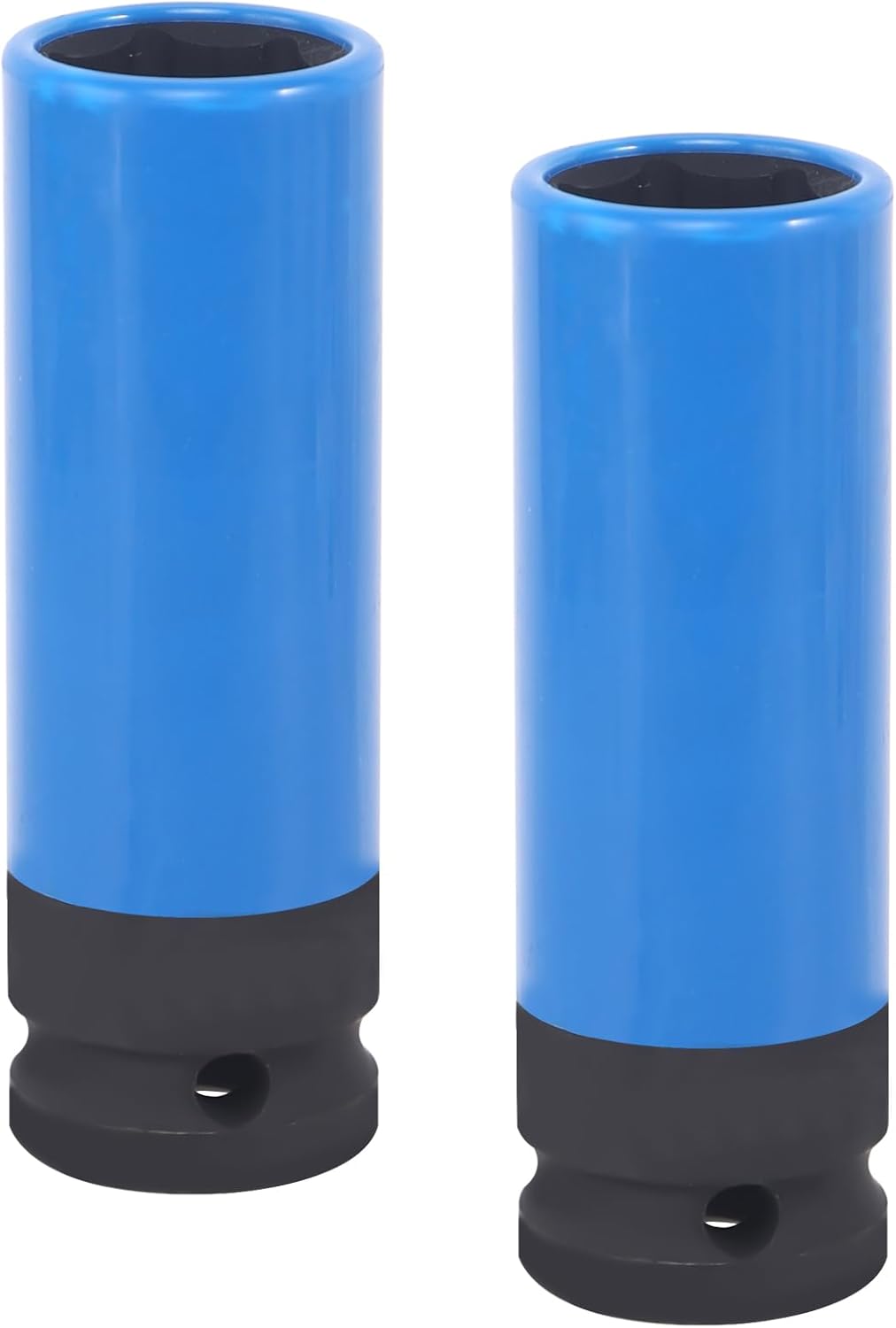 Juego De 3 Vasos De Impacto CCLIFE Con Protectores De Plástico – Medidas 17, 19 Y 21 Mm, De 78 Mm De Largo, Para Llantas De Aluminio, Acero Cr-Mo Y Color Codificado