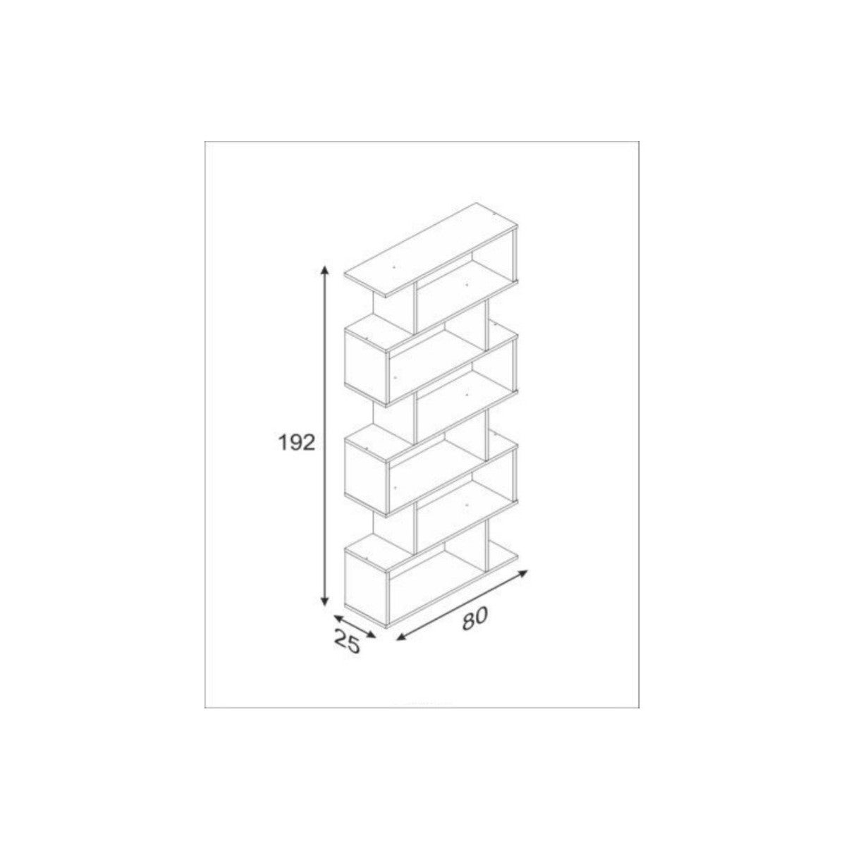 KIT BIBLIOTHÈQUE ATHENA 80X25X192 BLANC - 4