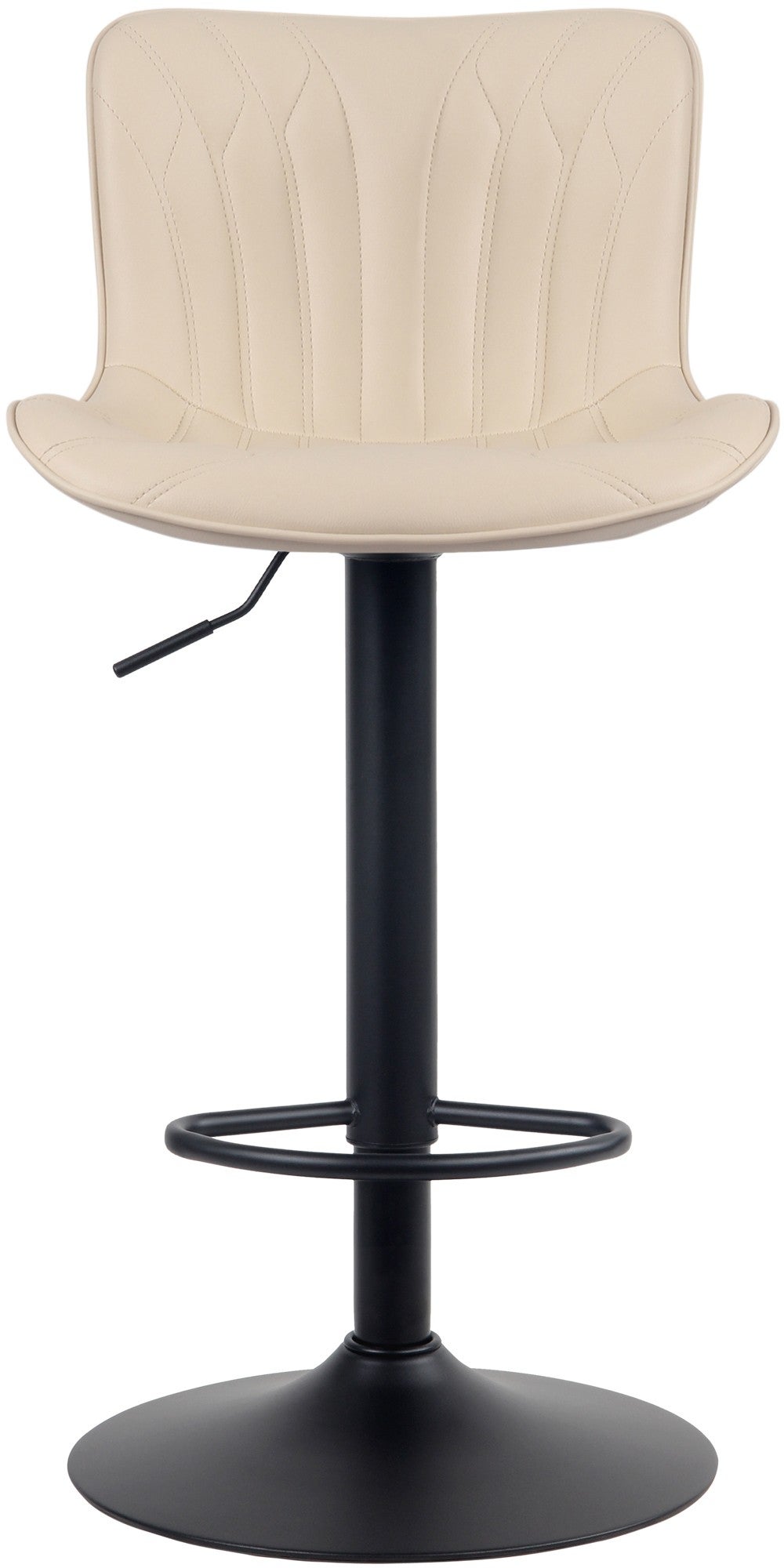 Tabouret de bar Linus Pied en Métal Hauteur réglable Siège pivotant Crème|Similicuir - 3