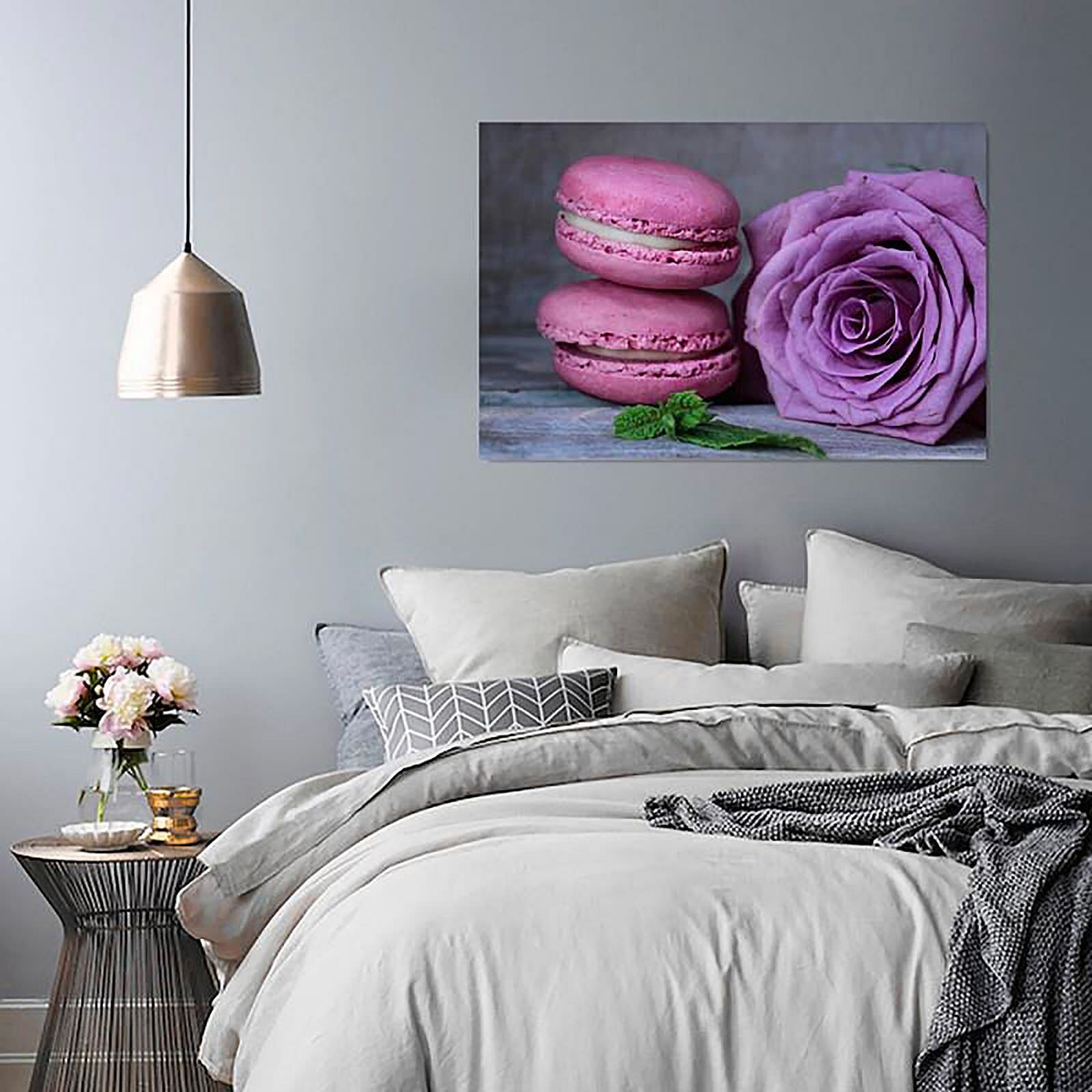 Tableau macarons bois et rose - 70 x 50 cm - 2
