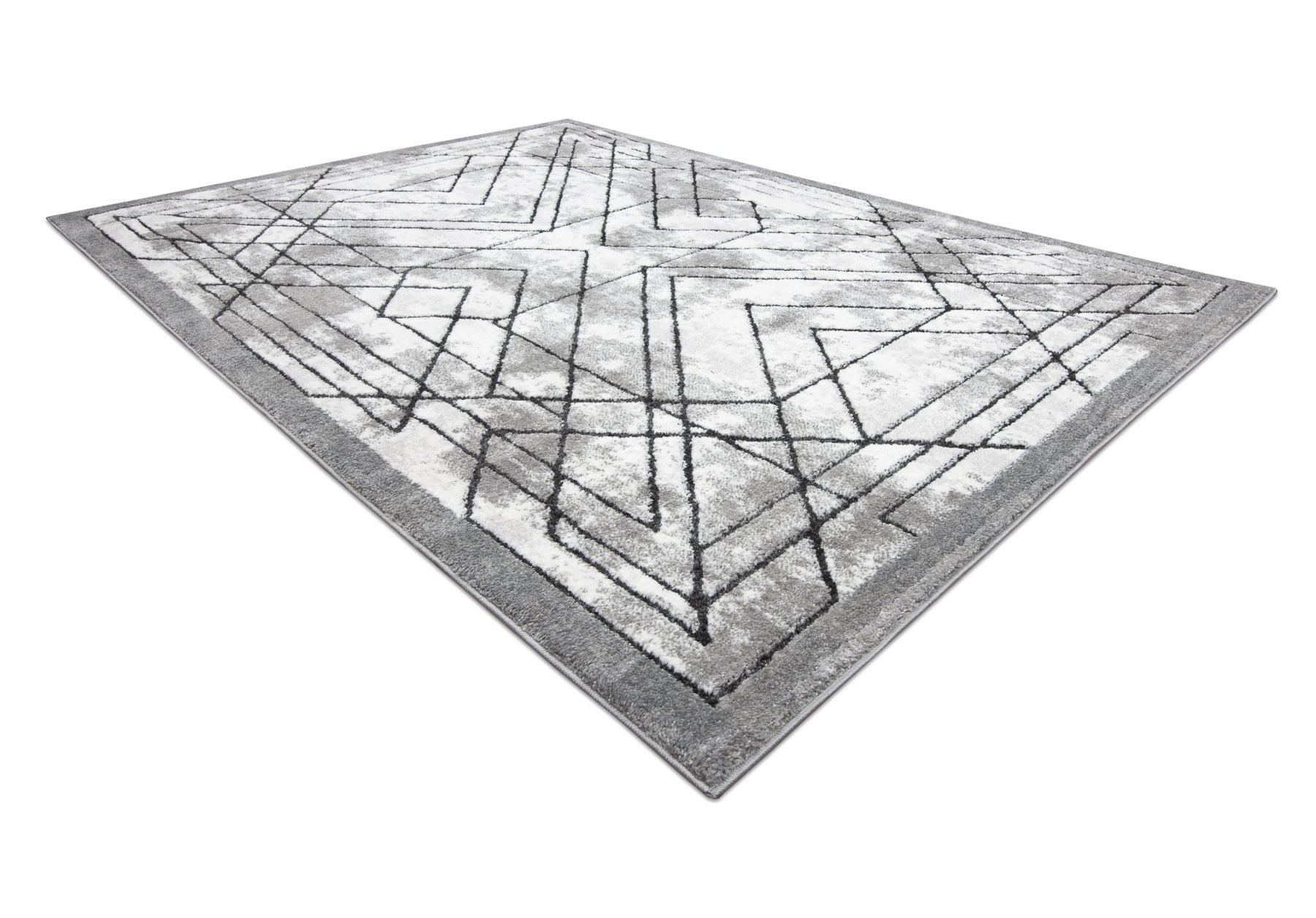 Dywan nowoczesny COZY Tico, geometryczny - Strukturalny, dwa poziomy runa szary 160x220 cm - 4