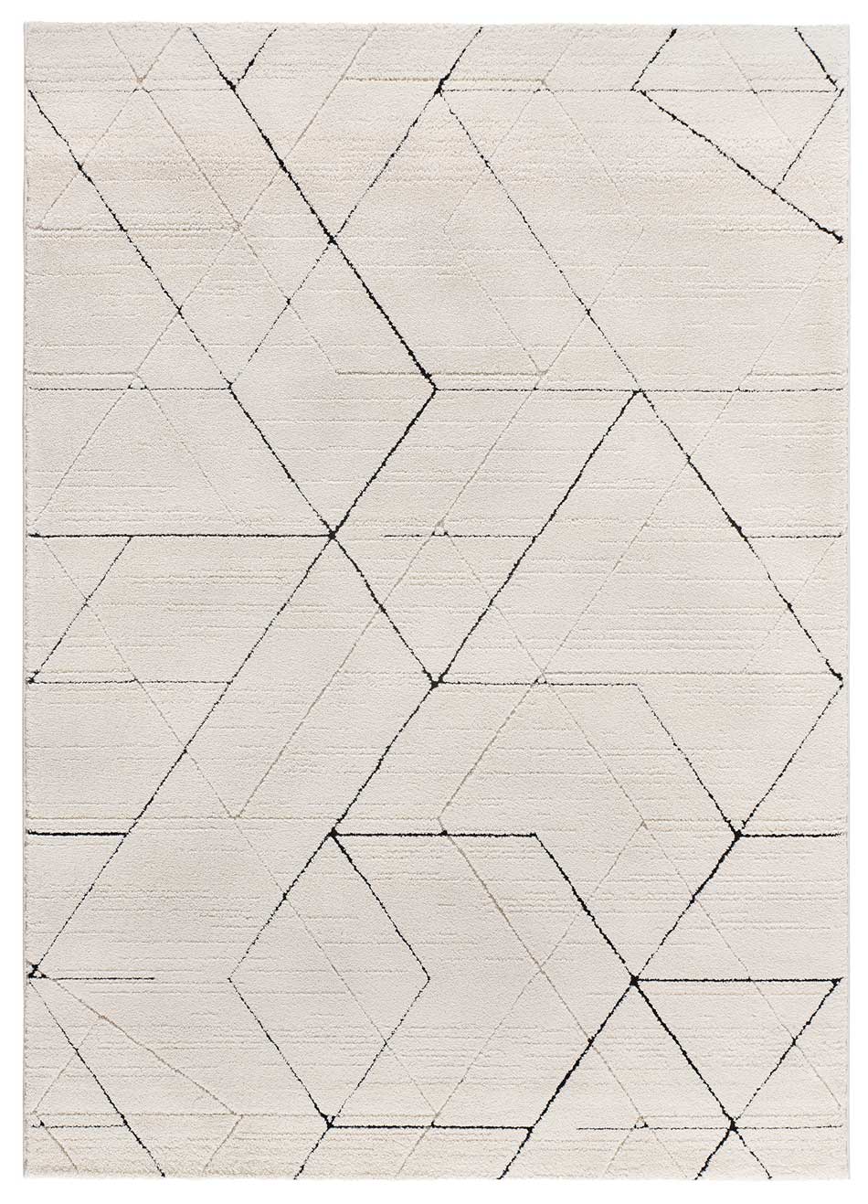 Alfombra interior blanco rectangular 120 x 170 cm TURIN geométrico con relieve - ATTICGO - 5