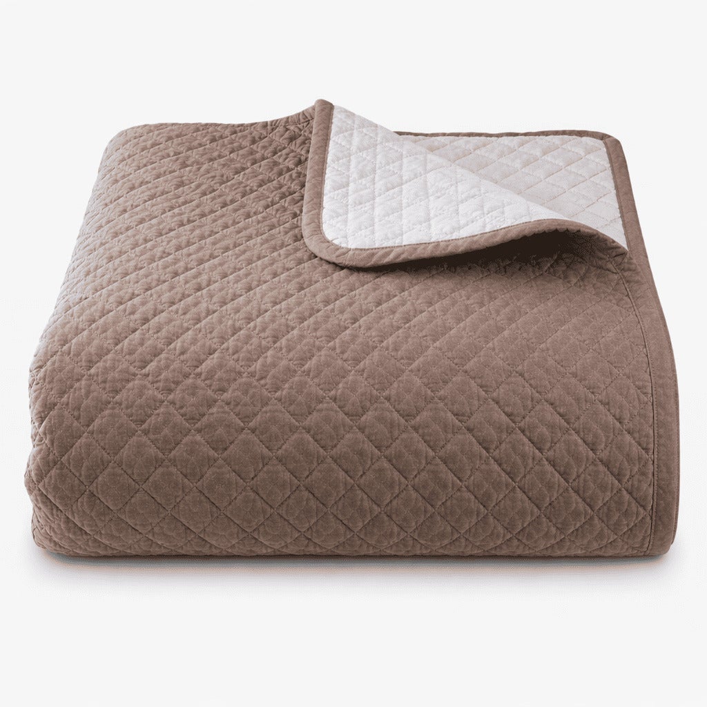 Colcha Bicolor Reversible Beige/Cuero Cama 150cm Donegal Collections - 4