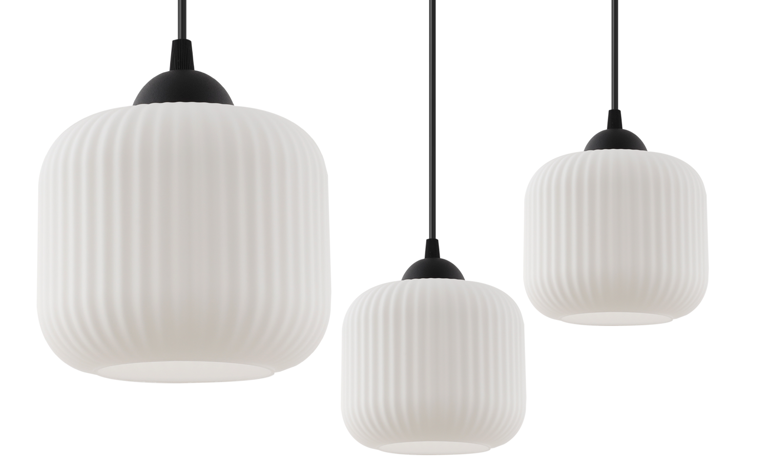 Lampa sufitowa wisząca Riffle loft 1xE27 klosz walec czarny/biały Light Home LH - 6