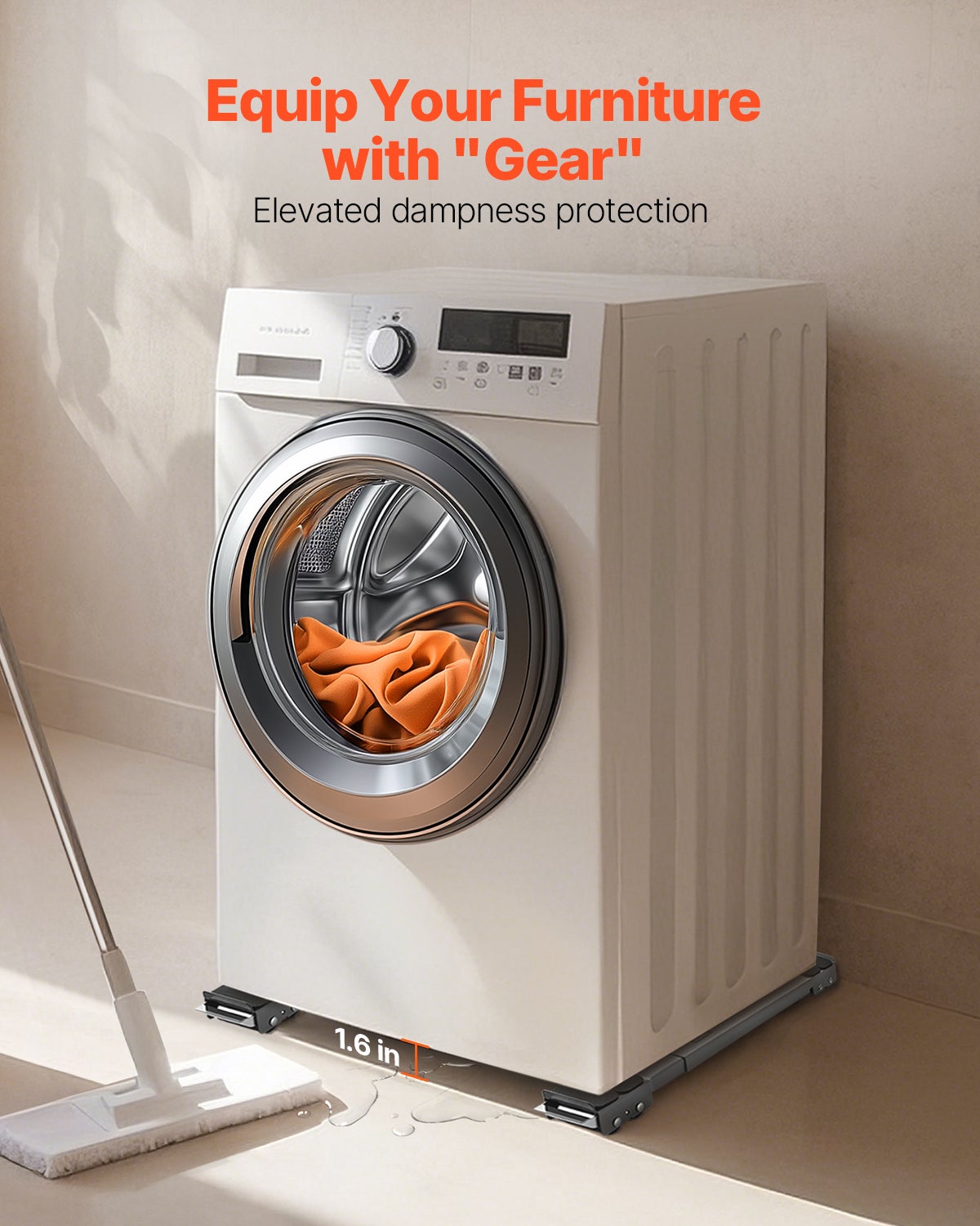 Roulettes Transport pour Appareils Électroménagers VEVOR 2PCS,Charge 149,7 kg,Base de Machine à Laver Mobiles,Déménageurs pour Réfrigérateurs,Gris - 3