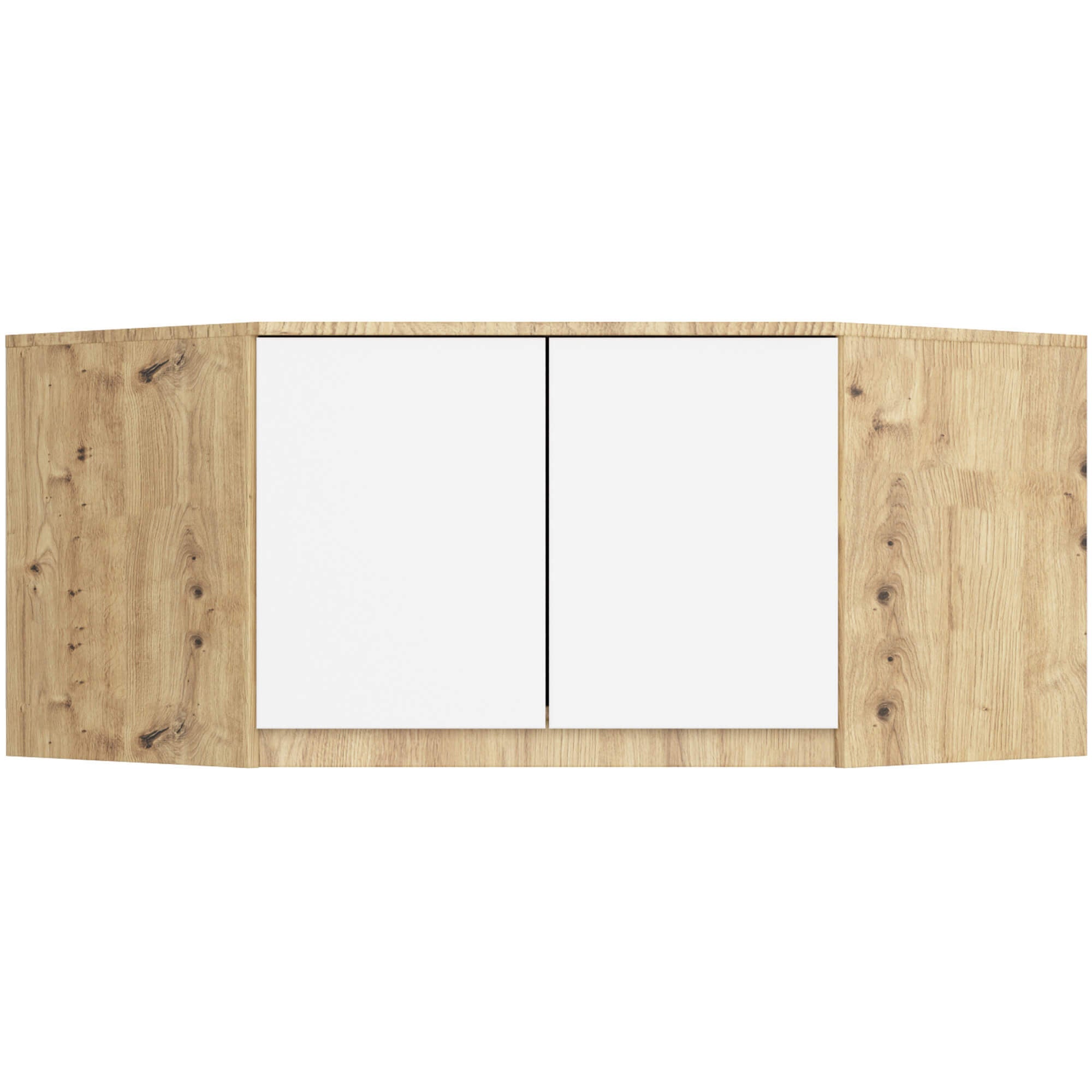 Nadstawka na szafę AKORD S100 Dąb Artisan 100 cm 2 drzwi kolor Biały mat 3 półki 100x50x55 cm
