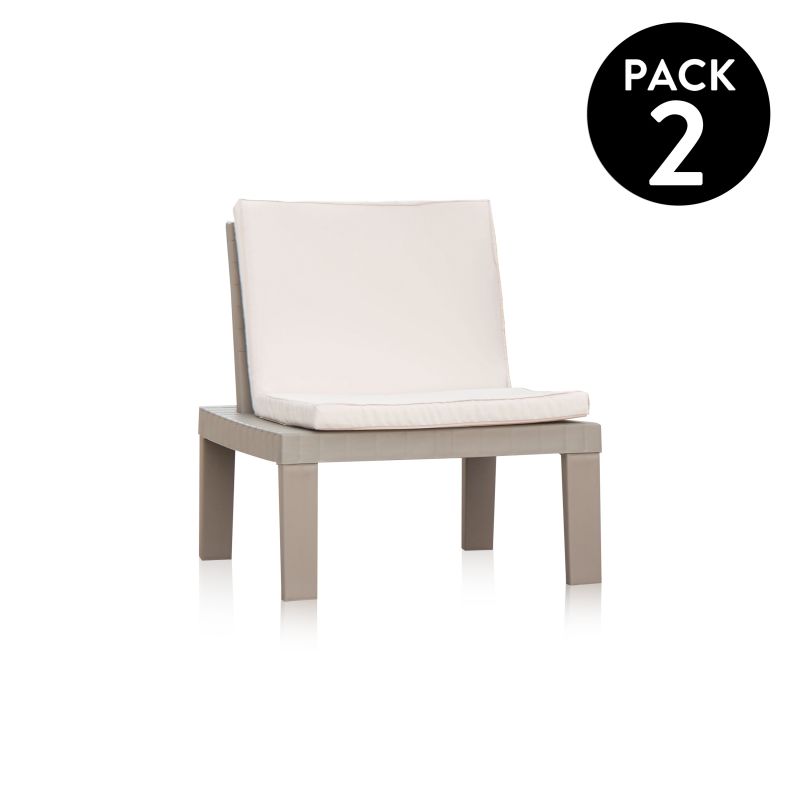 Pack 2 butacas-sofá Wave Taupé 65 x 70 x cm