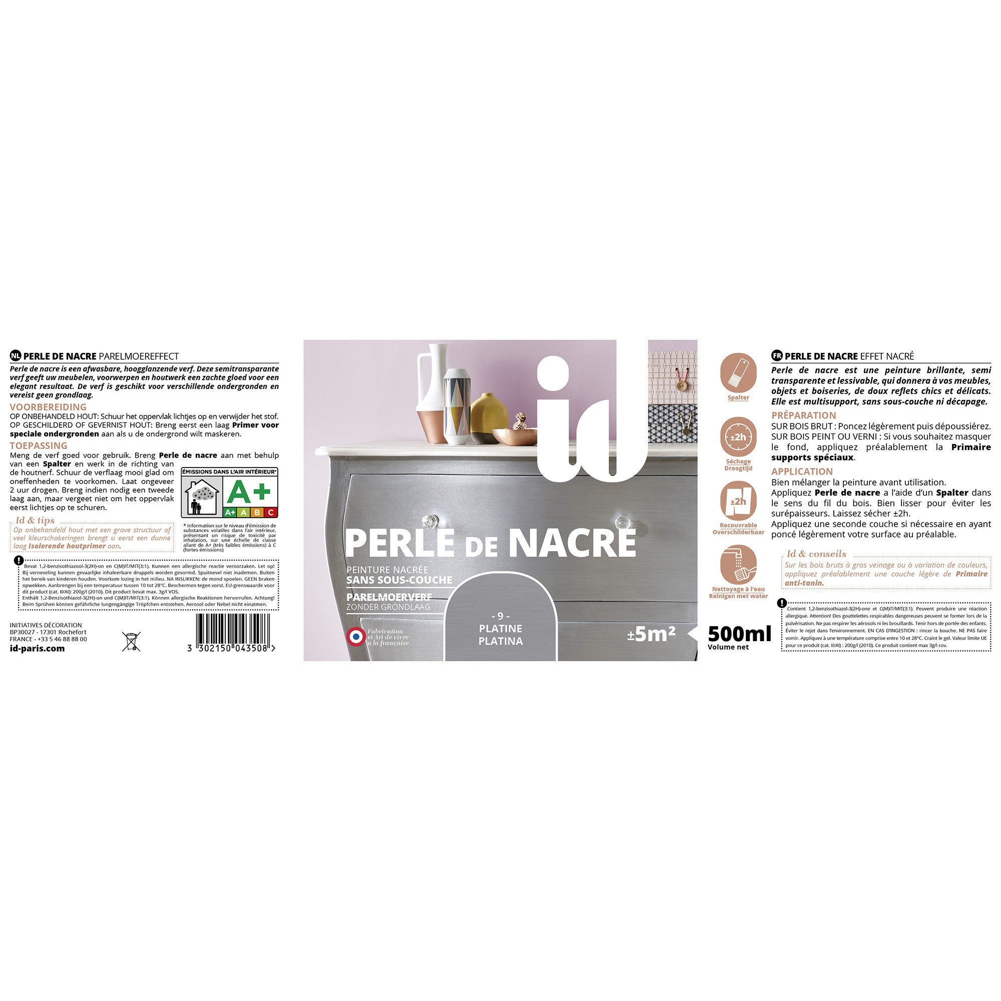 ID VERNICE DI FINITURA *PERLE DE NACRE*COLORE SELENITE - 0.5 LT - 3