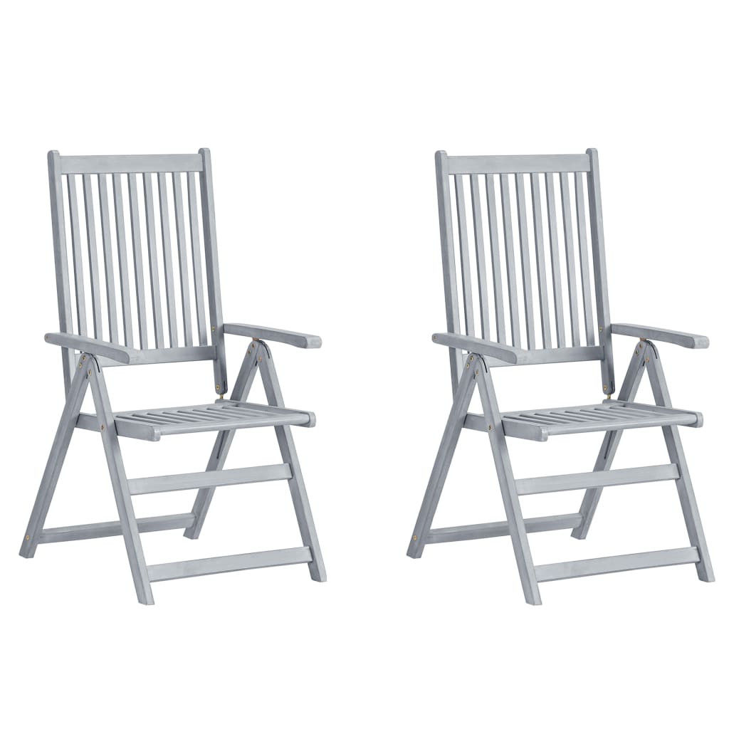 Chaises inclinables de jardin 2 pcs avec coussins Bois d'acacia 41 - 2