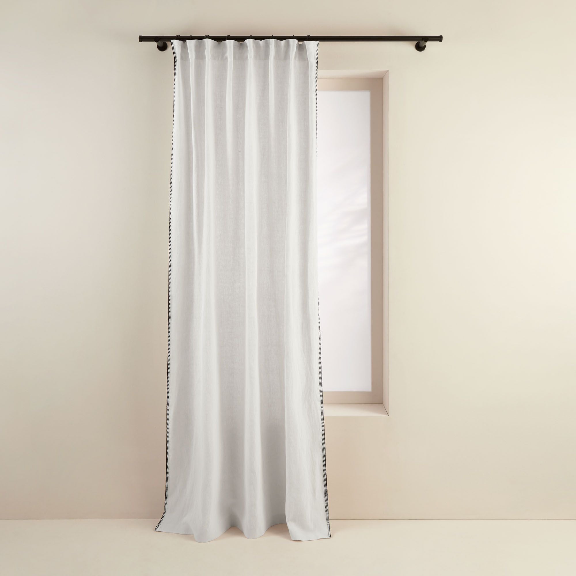 Rideau En Lin Lavé Blanc 220x135 Cm - La Redoute Intérieurs, à Oeillets, Style Classique