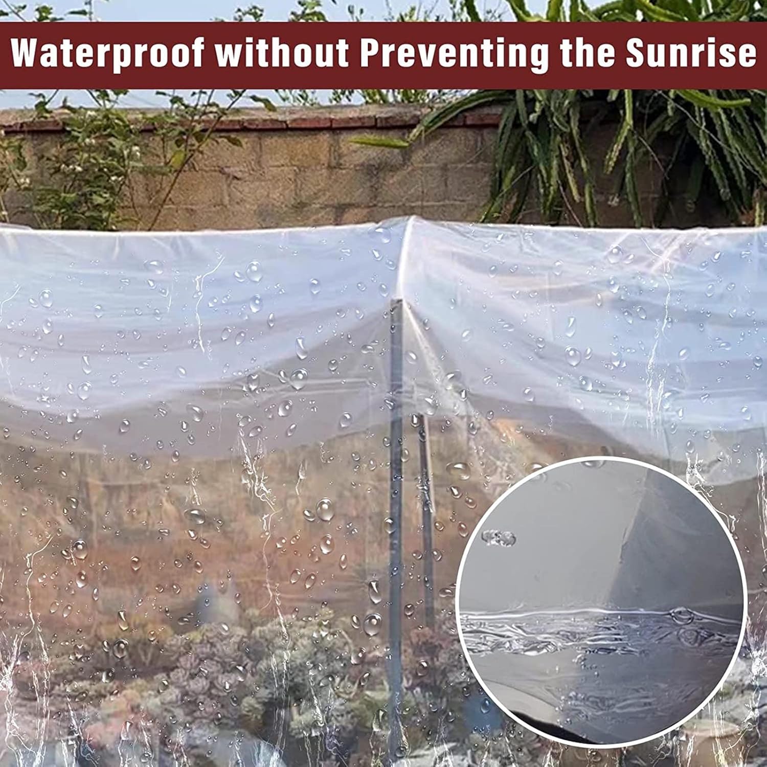 Bâche Transparente Imperméable 3x3M - Toile d'Protection Multi-Usages avec Œillets - Anti-Pluie, Isolante, Anti-Froid et Anti-Poussière (0.12mm) - 3